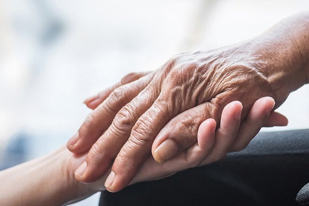 Hospice patient with caregiver