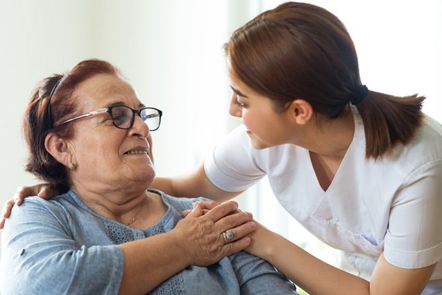 Palliative care patient with nurse