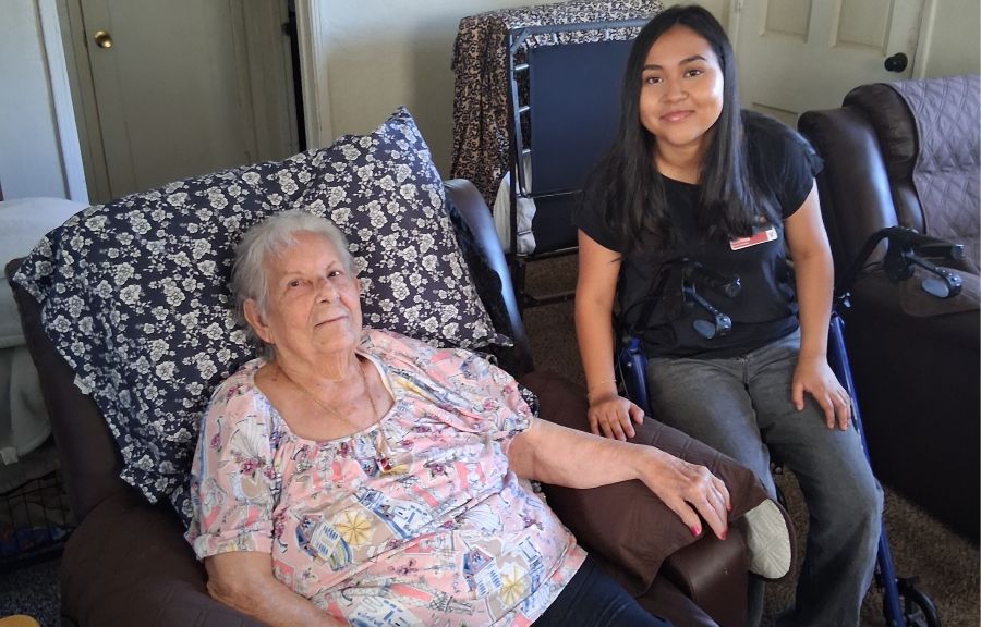 Elena and Hospice Volunteer Clarissa